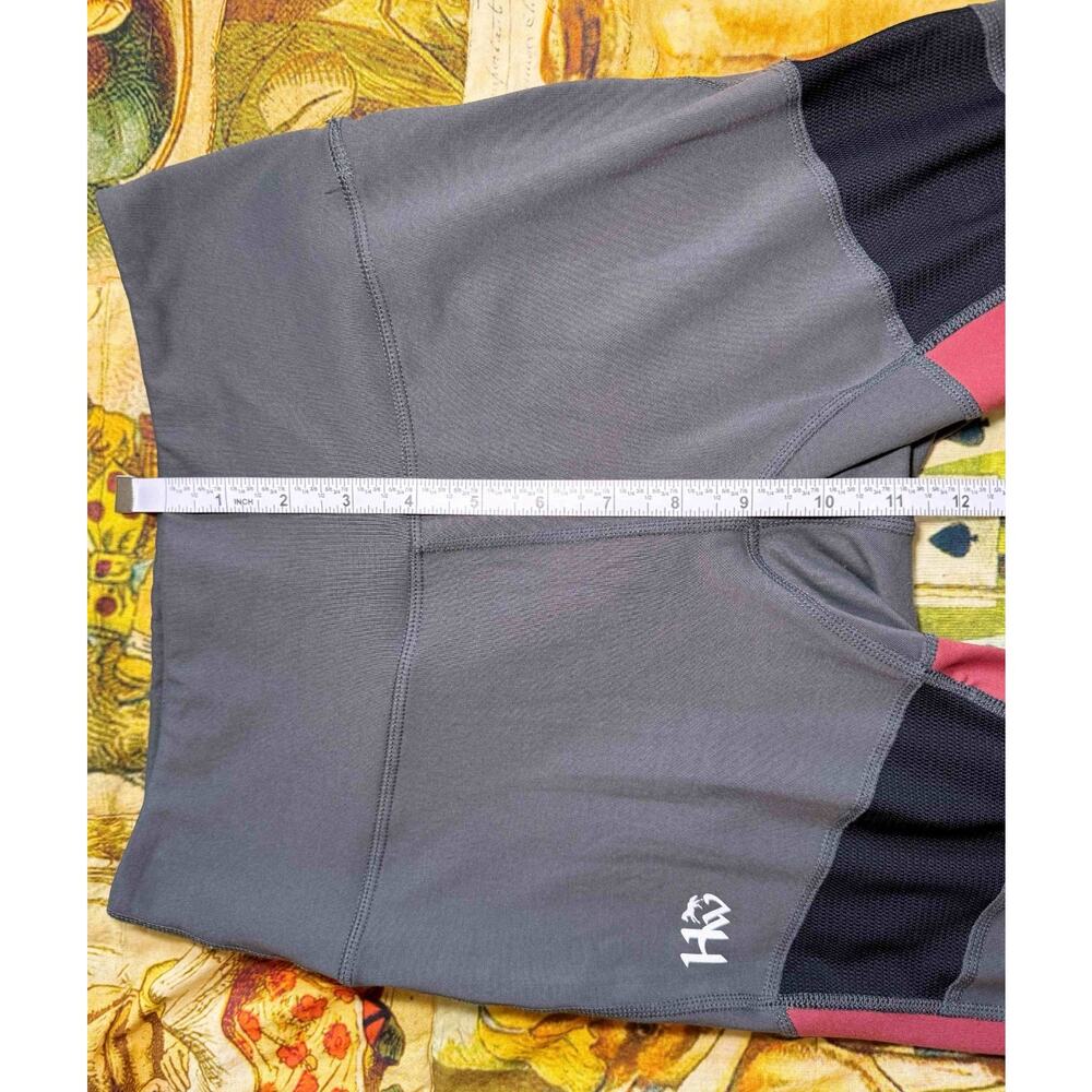 Horseware Ireland High Waist Grip Riding Tights Breeches XS Charcoal/Redwood - Picture 6 of 13